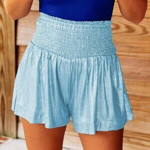 The Pants Store Sparkle Swing Short in Powder Blue - Medium